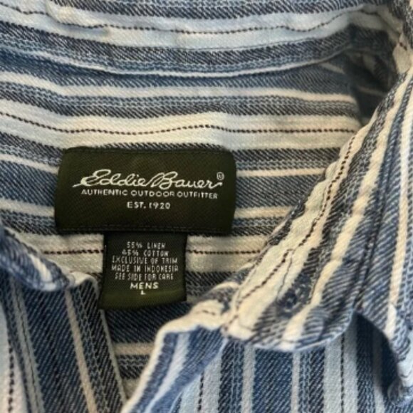 Eddie Bauer authentic outdoor linen/cotton men’s shirt, large - Picture 2 of 4